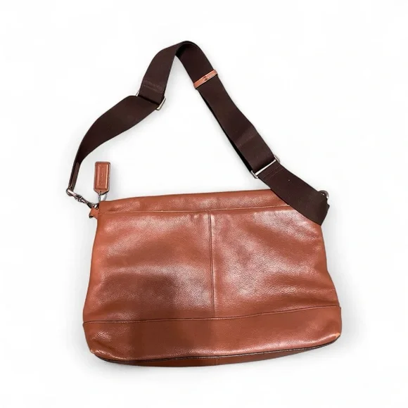 Rare Men’s Coach Vintage Leather Crossbody Messenger Bag Brown F71340